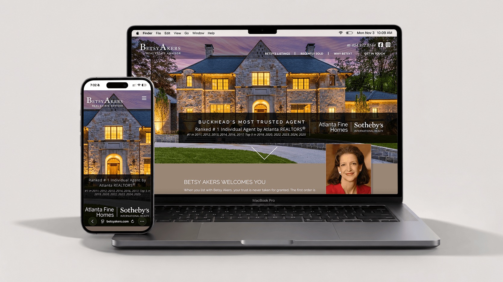 Betsy Akers real estate IDX platform design by Techtivo