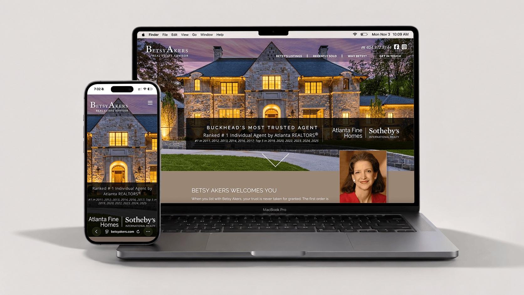 Betsy Akers real estate IDX platform design by Techtivo