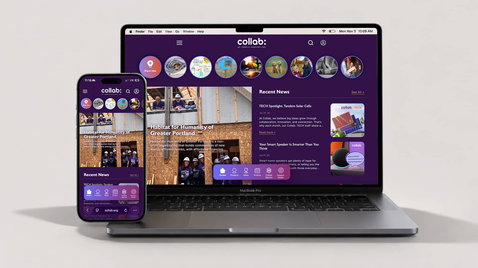 Collab Next.js community platform design by Techtivo