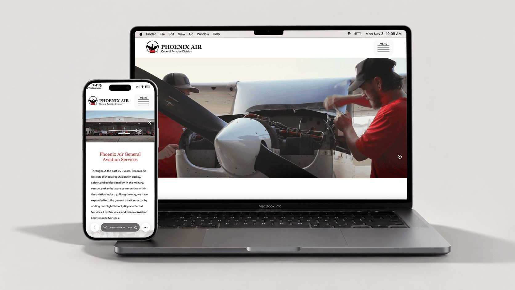 Phoenix Air unmanned systems website design by Techtivo