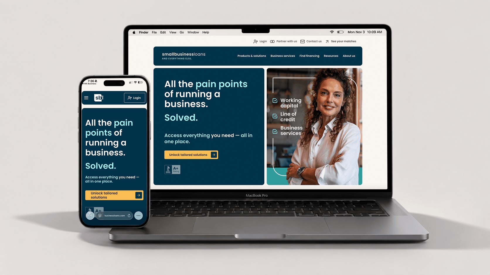 FairSquare small business loans website design by Techtivo